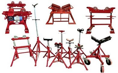 Key Plant, Sumner, Italia, UK, Inghilerra, Italy, tri, stand, componibile, fixed, four, five, lenght, porta, supporto, treppiedi, quattro, cinque, piedi, richiudibili, fissi, regolabili, altezze, portate, elettrici, manuale, rulliere, diametri, pesanti, cantiere, cantieristica, navale, nucleare, piping, welding, weld, pipe, tube, wheels, wheel, steel, stainstell, ss, rubber, ball, transfer, support, cast, iron, head, vee, bases, red, black, yellow, rosso, nero, giallo